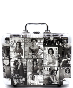 Magazine Cover Collage Cosmetic Case OA703PP BLACK